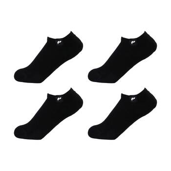 4PK Lifesopeche Ribbed Hidden No-Show LSP Label Socks Black One Size