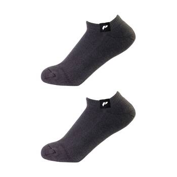 2PK Lifesopeche Ribbed Hidden No-Show LSP Label Socks Grey One Size