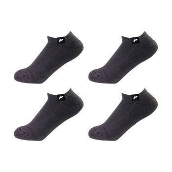 4PK Lifesopeche Ribbed Hidden No-Show LSP Label Socks Grey One Size