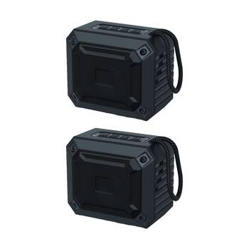 2PK Laser Portable Square Wireless Lightweight Mini Bluetooth Speaker Black