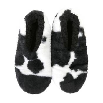 SnuggUps Women's Plush Sherpa Lining?Slipper Cow Print XLarge Size EU43-45