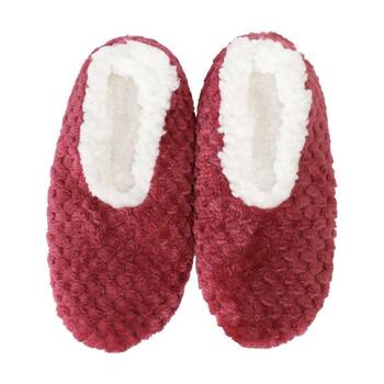 SnuggUps Women's Soft Scalloped Petal Slipper Shoes Burgundy