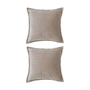 2PK Bianca Saphira Square Beige/Brown Latte Velvet Decor Cushion 43x43cm