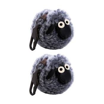 2PK Huxford Grove The Kingston Shorn Wool Sheep Keyring Bag Tag 12x8cm Graffiti