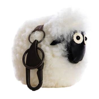 Huxford Grove The Kingston Shorn Wool Sheep Keyring Bag Tag 12x8x8cm Off White