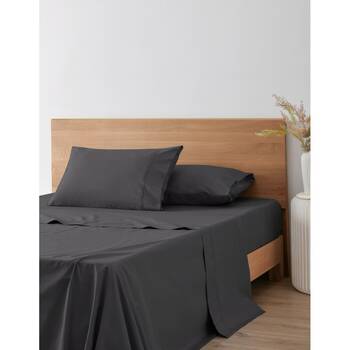 Onkaparinga 300TC Hepburn 100% Cotton Percale Sheet Set Charcoal Queen