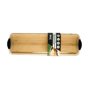St Clare Rectangular Bamboo Tray With PS Lid Serveware 57x19x8cm