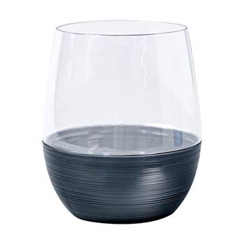 48x Partyware Stemless Wine Glass Tableware 350ml Clear Assorted