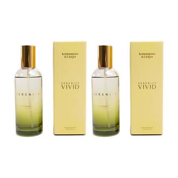 2PK Serenity Lemongrass Ginger 100ml Room Spray Invigorating Scent