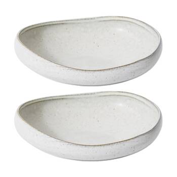 2PK E Style Ceramic Talula Bowl Serveware Tableware Beige 21x21x6cm