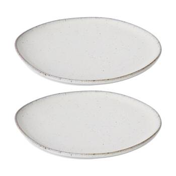 2PK E Style Talula Plate Ceramic Serveware Tableware Beige 22x21x3cm