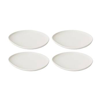 4PK E Style Nakano Plate II Ceramic Stylish Serveware Tableware White 21x21x3cm