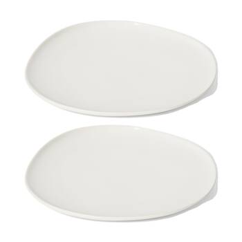 2PK E Style Nakano Plate II Ceramic Stylish Serveware Tableware White 27x26x3cm