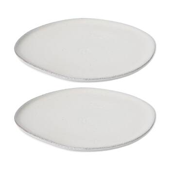 2PK E Style Talula Plate Ceramic Serveware Tableware Beige 34x33x4cm