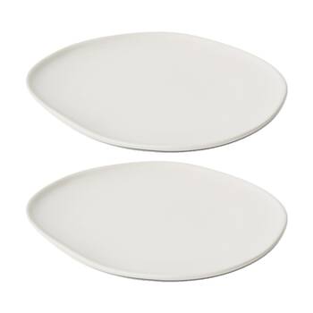 2PK E Style Nakano Plate II Ceramic Stylish Serveware Tableware White 34x33x4cm