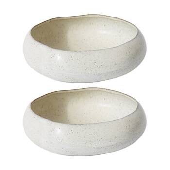 2PK E Style Talula Shoreline Bowl Ceramic Table Serveware Beige 22x21x7cm