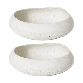 2PK E Style Matias Shoreline Bowl Ceramic Table Serveware Sandy White 22x21x7cm