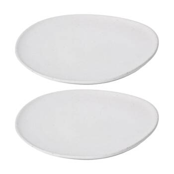 2PK E Style Matias Plate Ceramic Contemporary Serveware Sandy White 34x33x4cm
