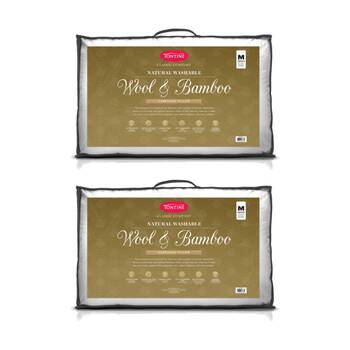 2PK Tontine Classic Comfort Wool Natural Washable Surround Pillow Medium