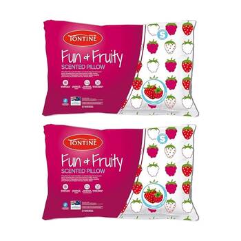 2PK Tontine Fun And Fruity Berry Print Kids Scented Soft Pillow Low Height