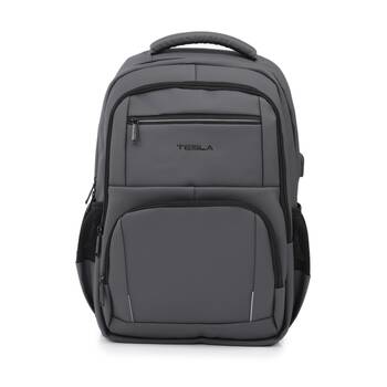 Tesla Altair Backpack W/ USB Charging Port & Laptop Compartment Grey 48x33x16cm