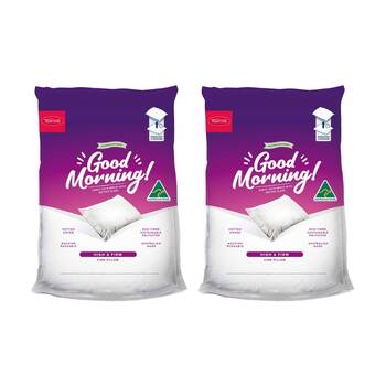 2PK Tontine Good Morning Pillow Cotton Machine Washable High & Firm