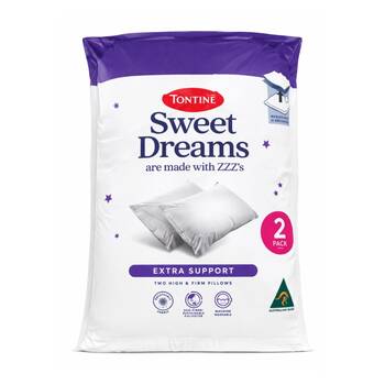 2pc Tontine Sweet Dreams Extra Support Bedding Pillows Set High & Firm