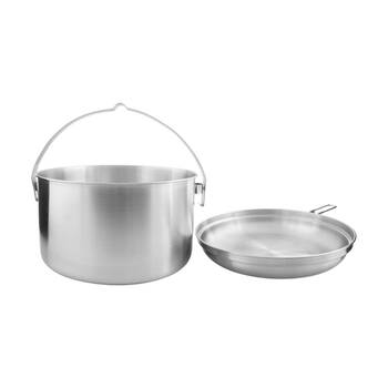 2pc Tatonka Scout Kettle Stainless Steel Camping Saucepan & Pot 6 L Set