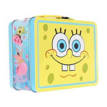 Aquarius SpongeBob SquarePants Fun Metal Kids Food Storage Lunchbox Yellow/Blue