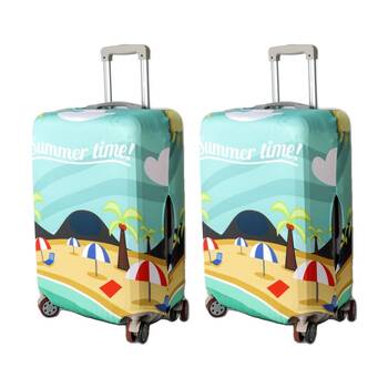 2PK Tosca Luggage Cover Summer Time Design Durable Suitcase Protector Medium