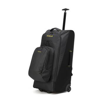Tosca Delta Trolley Backpack Rolling Luggage Travel Bag Black/Yellow 75cm