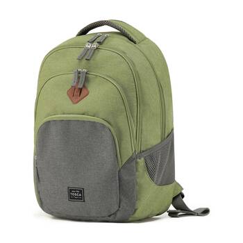 Tosca Urban Backpack Everyday/Travel Bag Padded Straps Breathable Green/Grey
