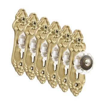 6PK LVD LaPorte Gold Hook Vintage Home Wall Decoration 9.5x3x3.3cm