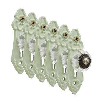 6PK LVD LaPorte Sage Green Hook Vintage Home Wall Decoration 9.5x3x3.3cm