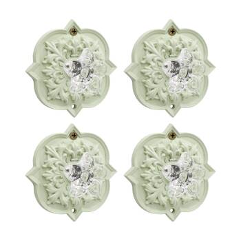 4PK LVD Hermosa Round Sage Green Resin Hook Home Wall Decoration 9.3x4x9.3cm