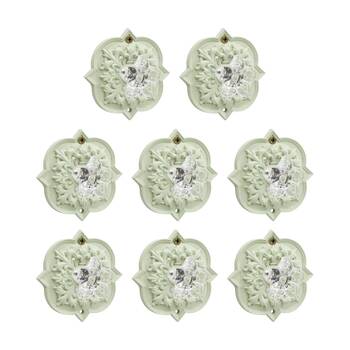 8PK LVD Hermosa Round Sage Green Resin Hook Home Wall Decoration 9.3x4x9.3cm