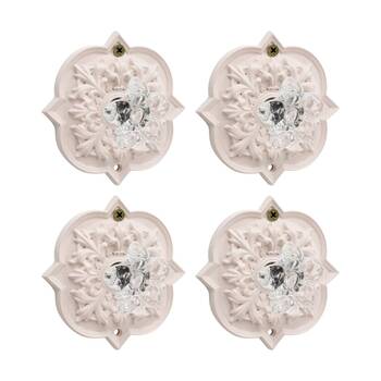 4PK LVD Hermosa Round Pale Pink Resin Hook Home Wall Decoration 9.3x4x9.3cm