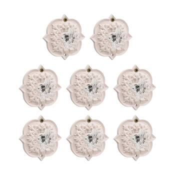 8PK LVD Hermosa Round Pale Pink Resin Hook Home Wall Decoration 9.3x4x9.3cm