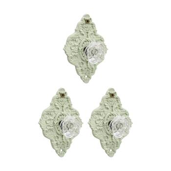 3PK LVD Hermosa Diamond Sage Green Resin Hook Home Wall Decoration 9.5x5x14cm