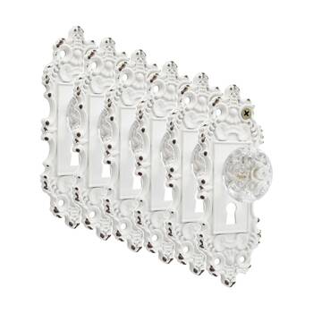 6PK LVD Clara White Vintage Hook Home Wall Decoration 5x3.5x14.5