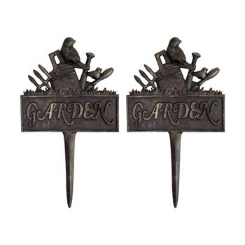2PK LVD Outdoor Garden/Plant Pot Iron Bird Sign Stake Decor Ornament 35x19.5x2cm