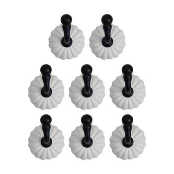 8PK LVD Chloe Aged White Resin Flower Hook Home Wall Decoration 5x5.2x6cm