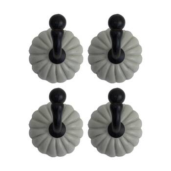 4PK LVD Chloe Beige Resin Flower Hook Home Wall Decoration 5x5.2x6cm