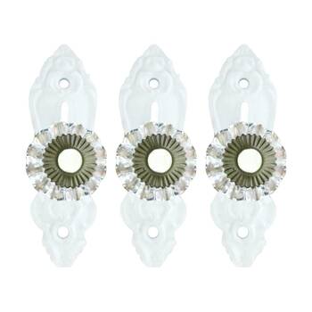 3PK LVD LaPorte White Hook Vintage Home Wall Decoration 9.5x3x3.3cm