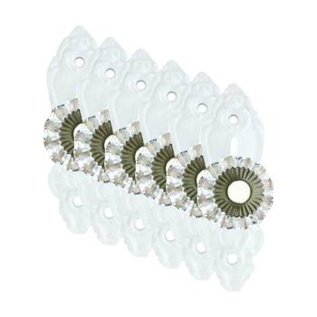 6PK LVD LaPorte White Hook Vintage Home Wall Decoration 9.5x3x3.3cm