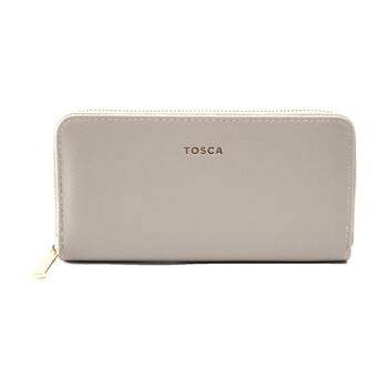 Tosca PU Wallet Textured Zip Around Stylish Everyday/Travel Purse Abbey Stone