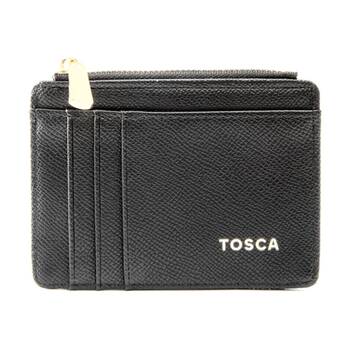 Tosca PU Wallet Textured Leather Cardholder Zip Around Slim Design Black