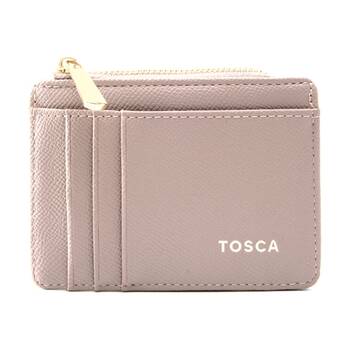 Tosca PU Wallet Textured Cardholder & Zip Slim Fit Purse Adobe Rose Beige