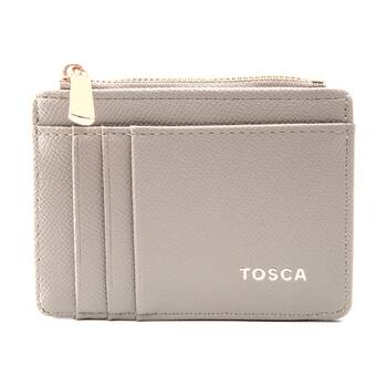 Tosca PU Wallet Textured Cardholder & Zip Slim Fit Purse Abbey Stone Beige