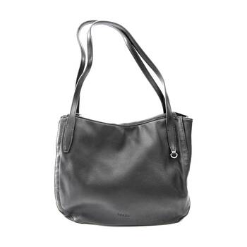 Tosca Handbag Textured Shoulder Tote Everyday Bag Zip Closure Black